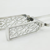 Edwardian Sterling Silver Crested Asparagus Serving Tongs Antique 1902 London