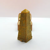 Gilt Metal Egyptian Obelisk Novelty Vesta Case Antique c1920 Art Deco
