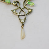 French 19th Century, Sterling Silver, Paste, Enamel, Pearl Floral Pendant c1880
