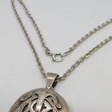 Victorian Sterling Silver Large Monogram Sweetheart Locket Necklace Antique c1860