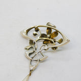 French 19th Century, Sterling Silver, Paste, Enamel, Pearl Floral Pendant c1880