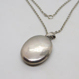 Victorian Sterling Silver Large Monogram Sweetheart Locket Necklace Antique c1860