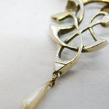 French 19th Century, Sterling Silver, Paste, Enamel, Pearl Floral Pendant c1880