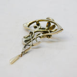 French 19th Century, Sterling Silver, Paste, Enamel, Pearl Floral Pendant c1880