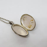 Victorian Sterling Silver Large Monogram Sweetheart Locket Necklace Antique c1860
