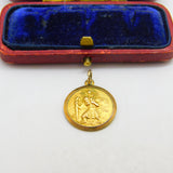 Georg Jensen 9ct Yellow Gold St Christopher Pendant 1967 London Vintage