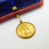 Georg Jensen 9ct Yellow Gold St Christopher Pendant 1967 London Vintage