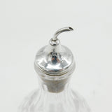 Sterling Silver Topped Cut Glass Bitters Pourer Vintage 1959 Birmingham