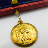 Georg Jensen 9ct Yellow Gold St Christopher Pendant 1967 London Vintage