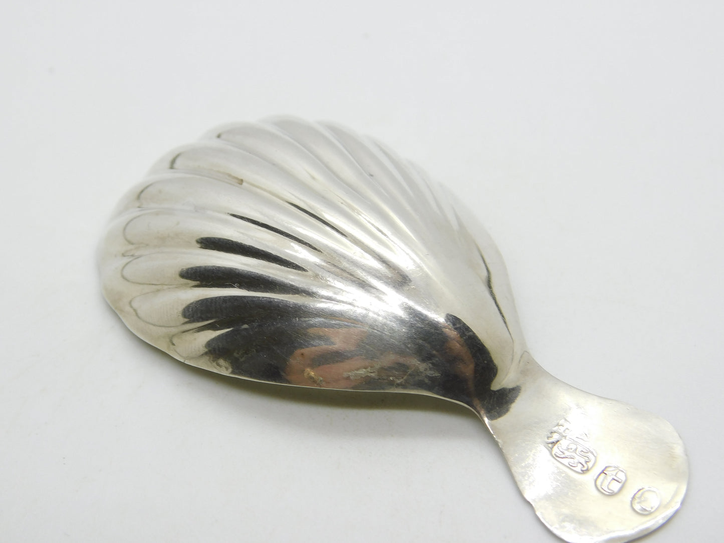 George III Sterling Silver Shell Bowl Tea Caddy Spoon Antique 1794 London