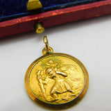 Georg Jensen 9ct Yellow Gold St Christopher Pendant 1967 London Vintage