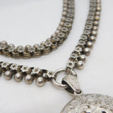 Victorian Sterling Silver Sweetheart Locket on Collar Necklace Antique c1860