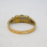 Victorian 18ct Gold, Emerald, Garnet, Opal Floral Dress Ring Antique c1840