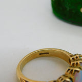 9ct Yellow Gold, Five Stone Graduated Opal Band Ring Vintage 1993 Birmingham
