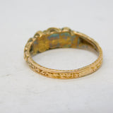 Victorian 18ct Gold, Emerald, Garnet, Opal Floral Dress Ring Antique c1840