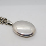 Victorian Sterling Silver Sweetheart Locket on Collar Necklace Antique c1860