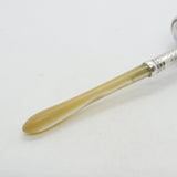 George III Sterling Silver Mother of Pearl Floral Tea Caddy Spoon Antique 1813 Birmingham