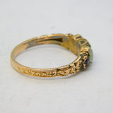 Victorian 18ct Gold, Emerald, Garnet, Opal Floral Dress Ring Antique c1840