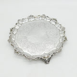 Victorian Sterling Silver Floral Salver Antique 1846 London Hunt & Roskell