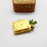 Edwardian Brass & Blue Enamel Royal Photo Book Souvenir Charm Antique c1910