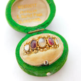 George III 18ct Yellow Gold, Moonstone & Almandine Garnet Dress Ring Antique c1820