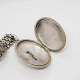 Victorian Sterling Silver Sweetheart Locket on Collar Necklace Antique c1860