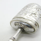 George III Sterling Silver Mother of Pearl Floral Tea Caddy Spoon Antique 1813 Birmingham
