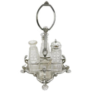 Victorian Sterling Silver Egyptian Revival Cruet Set Antique 1876 Birmingham