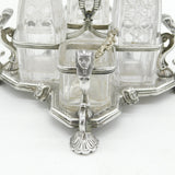 Victorian Sterling Silver Egyptian Revival Cruet Set Antique 1876 Birmingham