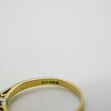 18ct Yellow Gold & 0.1ct Diamond Solitaire Ring Vintage 1983 London