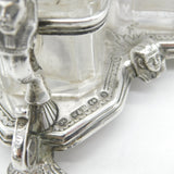 Victorian Sterling Silver Egyptian Revival Cruet Set Antique 1876 Birmingham