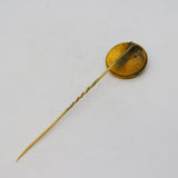 Victorian 18ct Yellow Gold Mounted Enamel Fox Mask Stick Pin Antique c1860