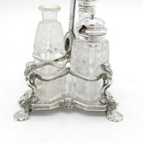 Victorian Sterling Silver Egyptian Revival Cruet Set Antique 1876 Birmingham