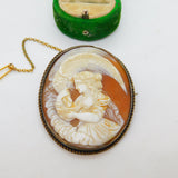 George IV 9ct Yellow Gold Carved Cameo Brooch Hebe & Zeus Eagle Antique c1830