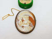 George IV 9ct Yellow Gold Carved Cameo Brooch Hebe & Zeus Eagle Antique c1830