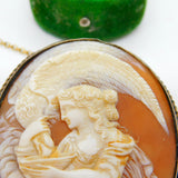 George IV 9ct Yellow Gold Carved Cameo Brooch Hebe & Zeus Eagle Antique c1830