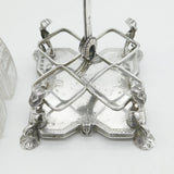 Victorian Sterling Silver Egyptian Revival Cruet Set Antique 1876 Birmingham