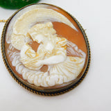 George IV 9ct Yellow Gold Carved Cameo Brooch Hebe & Zeus Eagle Antique c1830