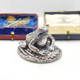 Sterling Silver Crouched Frog Or Toad Figurine Sculpture Vintage 1997 Birmingham
