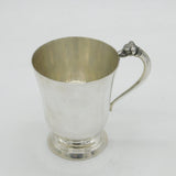 Sterling Silver Terrier Dog Handle Christening Mug Antique 1947 Birmingham Deco