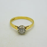 18ct Yellow Gold & 0.25ct Brilliant Cut Diamond Solitaire Ring Vintage 1992 Birmingham