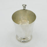 Sterling Silver Terrier Dog Handle Christening Mug Antique 1947 Birmingham Deco