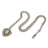 Edwardian Sterling Silver Graduating Watch Chain & Fob Antique 1902 Chester