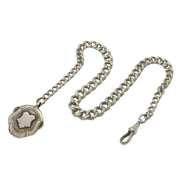 Edwardian Sterling Silver Graduating Watch Chain & Fob Antique 1902 Chester