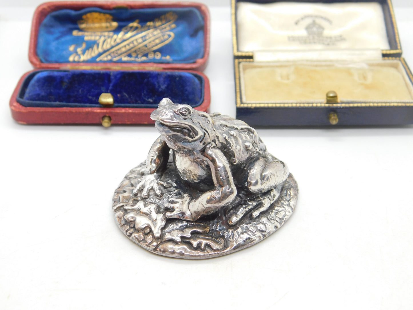 Sterling Silver Crouched Frog Or Toad Figurine Sculpture Vintage 1997 Birmingham