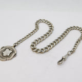 Edwardian Sterling Silver Graduating Watch Chain & Fob Antique 1902 Chester