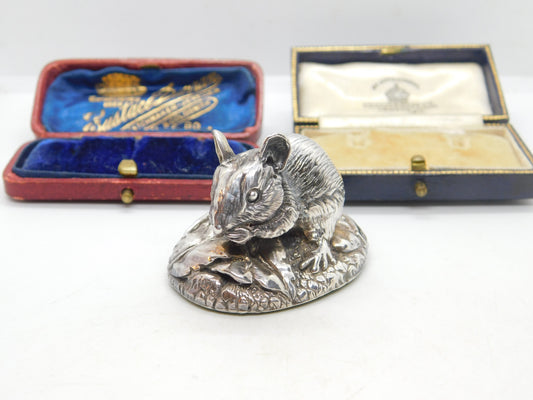 Sterling Silver Field Mouse Figurine Sculpture Vintage 1998 Birmingham