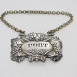 George IV Sterling Silver Grape Form Port Decanter Label Antique 1830 London