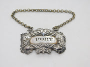 George IV Sterling Silver Grape Form Port Decanter Label Antique 1830 London