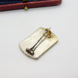 Victorian Silver Plated Enamel Irish Wolf Hound Dog Brooch c1880 Antique